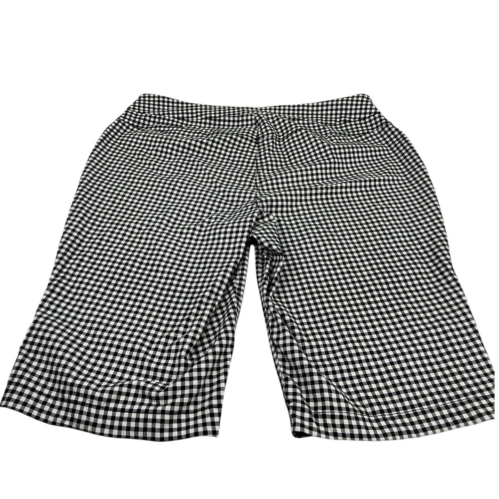 ALIA Women's 24W Black White Gingham Checkered Capri Cropped Pants‎ Trousers 24W